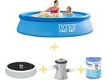 Piscina Intex Easy Set - 244 X 61 Cm - Inclusa Vela Solare, Pompa E Filtro