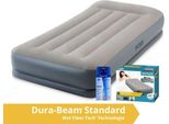 Intex Pillow Rest Mid-Rise - Materasso Ad Aria - Singolo - Con Kit Di Riparazione E Pompa Incorporata - 191X99X30 Cm - Pvc - Grigio