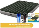 Intex Prestige Downy - Materasso Ad Aria - Doppio - Con Kit Di Riparazione E Pompa A Mano - 203X152X25 Cm - Pvc - Verde