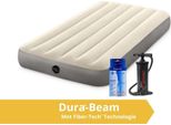 Intex Deluxe - Materasso Gonfiabile - Singolo - Con Kit Di Riparazione E Pompa A Mano - 191X99X25 Cm - Pvc - Beige