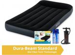 Intex Pillow Rest - Materasso Ad Aria - Singolo - Con Kit Di Riparazione E Pompa A Mano - 191X99X25 Cm - Pvc - Blu Scuro