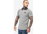 Polo Uomo Slim Fit Occumster Marl Grigio/Navy/Rosso L Lonsdale