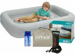 Intex Kids - Materasso Gonfiabile - Singolo - Con Pompa A Mano E Kit Di Riparazione - 168X107X25 Cm - Pvc - Beige