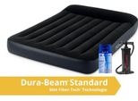 Intex Pillow Rest - Materasso Ad Aria - Dubbio - Con Kit Di Riparazione E Pompa A Mano - 191X137X25 Cm - Pvc - Blu Scuro