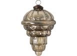 Guaina Natalizia Clayre & Eef Ø 8 Cm In Vetro Marrone Argentato