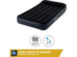 Intex Airbed - 1 Persona - 99 X 191 X 25 Cm - Blu - Con Pompa Incorporata, Lenzuolo Antracite E Kit Di Riparazione