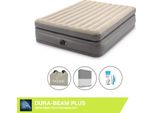 Letto Ad Aria Intex - 2 Persone - 152 X 203 X 51 Cm - Grigio - Con Pompa Incorporata, Lenzuola Antracite E Set Di Riparazione