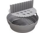 Inf Stampo In Silicone Pieghevole Rotondo Per Friggitrice Ad Aria Con Divisore Grigio