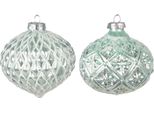 Set Di 2 Gocce Natalizie Clayre & Eef Ø 10 Cm In Vetro Verde