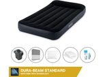 Letto Ad Aria Intex - 1 Persona - 99 X 191 X 25 Cm - Nero + Pompa Elettrica Intex - 650 Litri/Min + Lenzuola Antracite + Cuscino + Federe Molton 2 In 1 + Set Di Riparazione