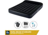 Letto Gonfiabile Intex - 2 Persone - 137 X 191 X 25 Cm - Nero + Pompa Elettrica Intex - 650 Litri/Min + Telo Nero + Kit Di Riparazione
