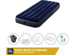 Letto Ad Aria Intex - 1 Persona - 76 X 191 X 25 Cm - Blu + Pompa Elettrica Intex - 650 Litri/Min + Lenzuola Bianche + Cuscino + Federe Molton 2 In 1 + Set Di Riparazione