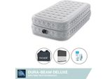 Intex Airbed - 1 Persona - 99 X 191 X 51 Cm - Grigio - Con Pompa Incorporata, Lenzuolo Nero E Kit Di Riparazione