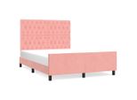 Vidaxl Struttura Letto Con Testiera Rosa 140X200 Cm In Velluto