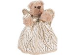 Orso Decorativo Natalizio Clayre & Eef 25 Cm Beige Plastica Color Oro