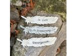 Eberin - Statuetta Con Decorazione Di Piume - Decorazione Della Tomba - Piuma Con Frase Di Lutto Per La Tomba Da Appoggiare O Appendere - Decorazione Della Tomba Del Cimitero - (In Liebe)