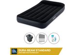 Letto Gonfiabile Intex - 1 Persona - 99 X 191 X 25 Cm - Nero + Pompa Elettrica Intex - 650 Litri/Min + Lenzuolo Di Ricambio Antracite + Kit Di Riparazione