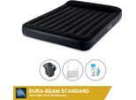 Lettino Gonfiabile Intex - 2 Persone - 152 X 203 X 25 Cm - Nero + Pompa Elettrica Intex - 650 Litri/Min + Lenzuolo Bianco + Kit Di Riparazione