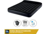 Letto Gonfiabile Intex - 2 Persone - 152 X 203 X 25 Cm - Nero + Pompa Elettrica Intex - 650 Litri/Min + Lenzuolo Di Ricambio Antracite + Kit Di Riparazione
