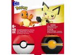Mega PokéMon Set Di Figure Giocattolo, PokéBall 2-Pack, Pichu E Charmander Con 40 Pezzi, Per Bambini, HXP13