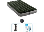 Letto Ad Aria Intex - 1 Persona - 99 X 191 X 25 Cm - Verde - Pompa E Kit Di Riparazione Inclusi Nella Consegna