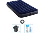 Letto Ad Aria Intex - 1 Persona - 99 X 191 X 25 Cm - Blu - Include Pompa E Kit Di Riparazione