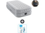 Intex Airbed - 1 Persona - 99 X 191 X 51 Cm - Grigio - Pompa Inclusa - Kit Di Riparazione