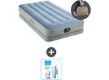 Intex Airbed - 1 Persona - 99 X 191 X 36 Cm - Blu/Grigio - Pompa Inclusa - Kit Di Riparazione