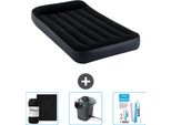 Letto Gonfiabile Intex - 1 Persona - 99 X 191 X 25 Cm - Blu Scuro - Include Lenzuola - Pompa E Kit Di Riparazione