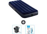 Letto Ad Aria Intex - 1 Persona - 76 X 191 X 25 Cm - Blu - Include Pompa E Kit Di Riparazione