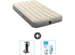 Letto Ad Aria Intex - 1 Persona - 99 X 191 X 25 Cm - Beige - Include Pompa E Kit Di Riparazione