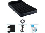 Letto Gonfiabile Intex - 1 Persona - 99 X 191 X 25 Cm - Blu Scuro - Include Lenzuola - Pompa E Kit Di Riparazione