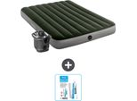 Intex Airbed - Letto Matrimoniale - 137 X 191 X 25 Cm - Verde - Pompa Inclusa - Kit Di Riparazione