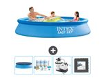 Piscina Gonfiabile Rotonda Intex Easy Set - 305 X 61 Cm - Blu - Include Copertura - Pacchetto Manutenzione - Pompa Filtro Per Piscina - Piastrelle Per Pavimento