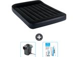 Intex Airbed - Letto Matrimoniale - 137 X 191 X 25 Cm - Blu Scuro - Include Pompa E Kit Di Riparazione