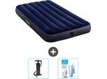 Letto Ad Aria Intex - 1 Persona - 99 X 191 X 25 Cm - Blu - Include Pompa E Kit Di Riparazione