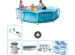 Piscina Intex Con Struttura Rotonda - 305 X 76 Cm - Pressione Dell'acqua - Copertura Della Pompa Inclusa - Pacchetto Manutenzione - Filtro - Aspirapolvere