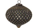 Guaina Natalizia Clayre & Eef Ø 18X21 Cm In Vetro Nero