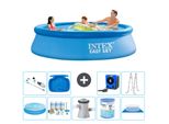 Piscina Gonfiabile Rotonda Intex Easy Set - 305 X 76 Cm - Blu - Include Tenda Da Sole - Pacchetto Manutenzione - Pompa Filtro Per Piscina - Filtro - Telo Di Fondo - Aspirapolvere