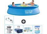 Piscina Gonfiabile Rotonda Intex Easy Set - 305 X 76 Cm - Blu - Inclusa Pompa Tenda - Pacchetto Manutenzione - Filtro - Aspirapolvere