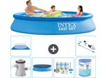 Piscina Gonfiabile Rotonda Easy Set Di Intex - 305 X 61 Cm - Blu - Inclusa Copertura Della Pompa - Pacchetto Di Manutenzione - Filtro - Telo Di Fondo - Aspirapolvere