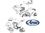 Arai Super Adsis Mz (Lrs) Piastra Di Fissaggio Diamond Black Sz-Ram 3 - Super Adsis Zr - Sz-Ram 4 - Sz/F - Sz-Light - Lrs Caschi Jet
