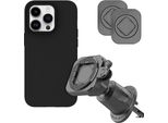 Supporto Per Cellulare Da Auto Accezz Easylock - Custodia Inclusa Per Iphone 15 Pro - Griglia Di Ventilazione - Ruotabile A 360 Gradi - Nero