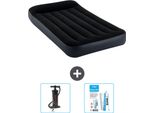 Letto Gonfiabile Intex - 1 Persona - 99 X 191 X 25 Cm - Blu Scuro - Include Pompa E Kit Di Riparazione