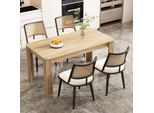Flieks Sedie Da Pranzo In Rattan Set Di 4, Tavolo Da Pranzo Sedie Da Cucina Con Gambe In Metallo, Sedia Da Giardino Sedia Per Il Tempo Libero Sedia Da Soggiorno, Pu, Nero