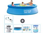 Piscina Gonfiabile Rotonda Intex Easy Set - 305 X 76 Cm - Blu - Inclusa Copertura Pompa - Pacchetto Manutenzione - Filtro - Aspirapolvere