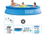Piscina Gonfiabile Rotonda Intex Easy Set - 305 X 61 Cm - Blu - Inclusa Copertura Pompa - Pacchetto Manutenzione - Filtro - Aspirapolvere