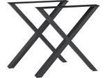 Set Di 2 Telai Da Tavolo 'Maribo' Per Tavolo Da Pranzo In Acciaio 72 X 55 Cm Nero