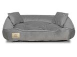 Letto Per Cani, Box, 75X65 Cm, Velluto Grigio
