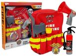 Kit Del Vigile Del Fuoco Zaino Torcia Estintore Megafono Accessori Rosso